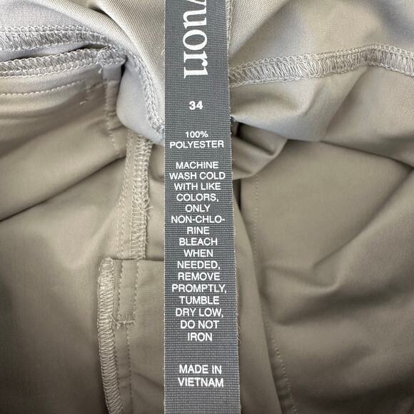 Vuori Meta Pant Athletic Slim Fit Men Size 34 Warm Grey Tapered Leg Athleisure - Picture 4 of 6